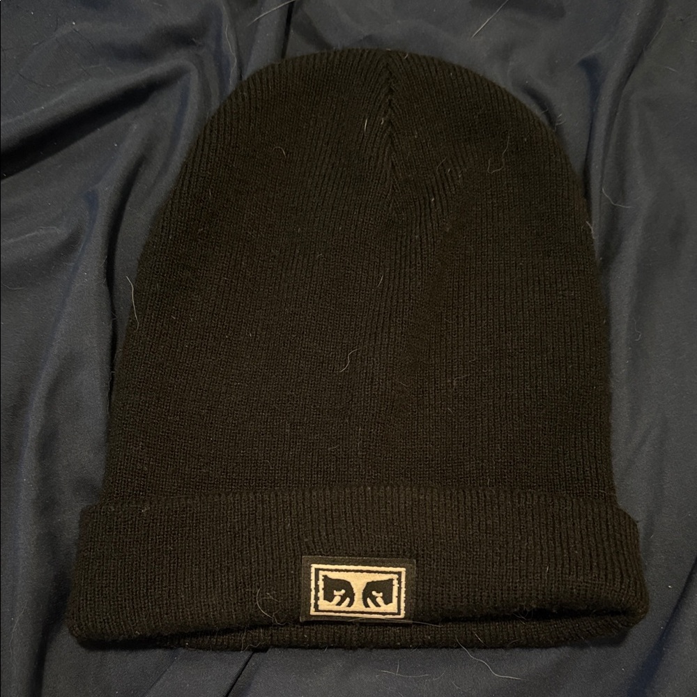 Obey Black Beanie Hat